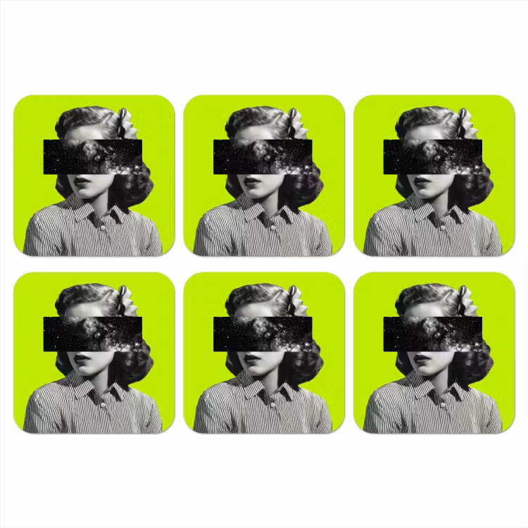 Onderzetter - Vrouw - Sterrenhemel - Groen — 1