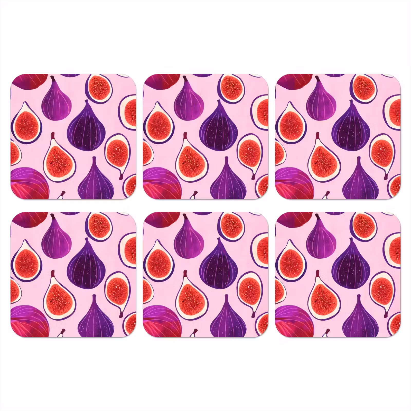 Onderzetter - Vijgen - Roze - Paars — 1