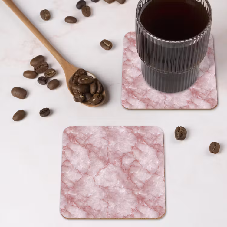 Onderzetter​ - Roze - Kwartsmarmer - Aders — 4