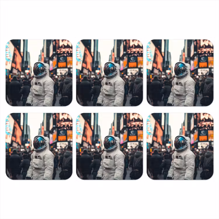 Onderzetter​ - Stad - Mensen - Astronaut - Wit — 1