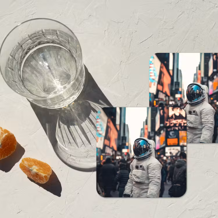 Onderzetter​ - Stad - Mensen - Astronaut - Wit — 3