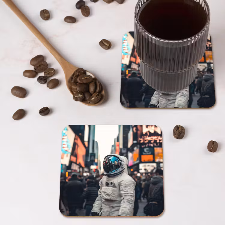 Onderzetter​ - Stad - Mensen - Astronaut - Wit — 4