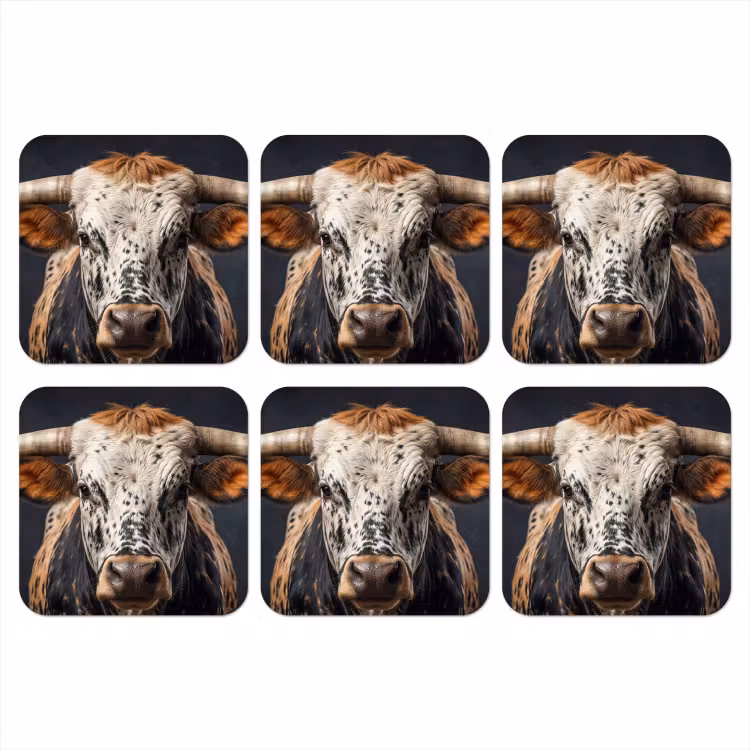 Onderzetter - Stier - Kleurrijk - Hoorns — 1