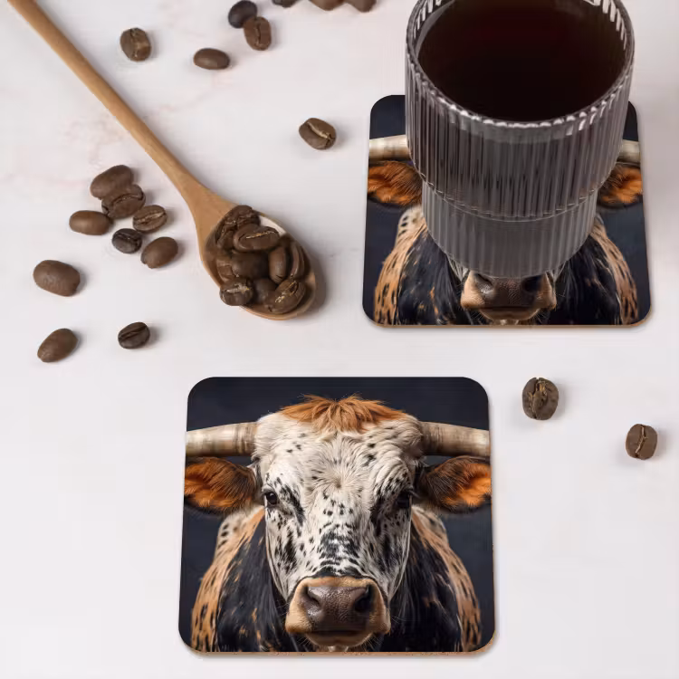 Onderzetter - Stier - Kleurrijk - Hoorns — 4