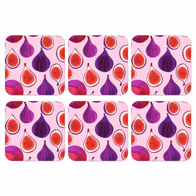 Onderzetter - Vijgen - Roze - Paars — 1