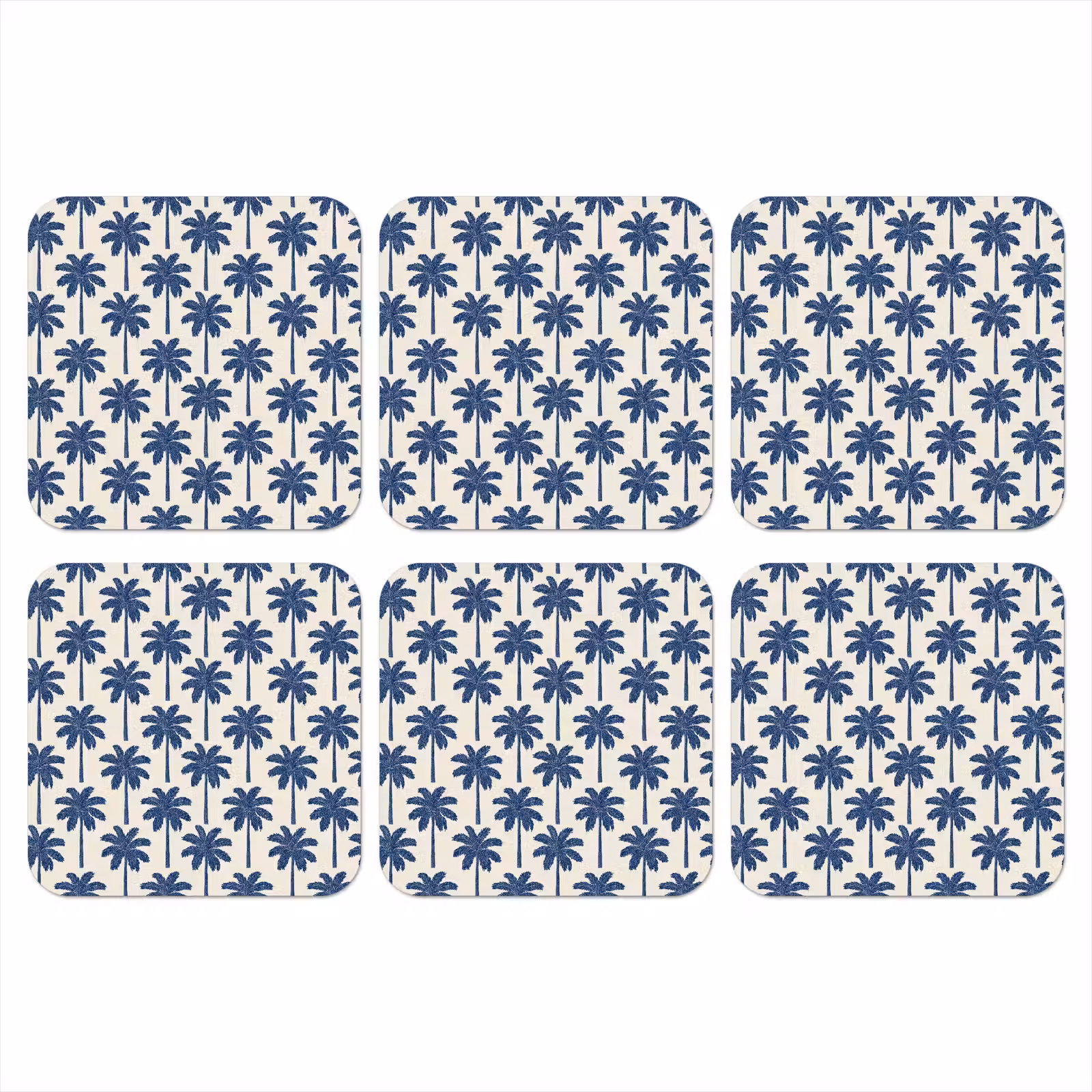Onderzetter - Symmetrisch - Palm - Blauw — 1