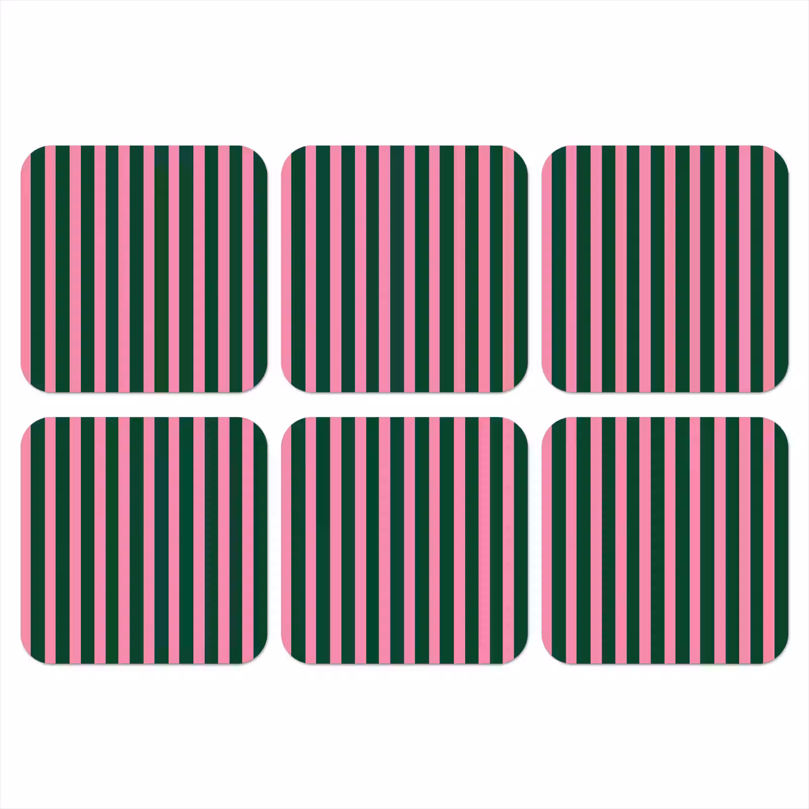 Onderzetter - Verticale strepen - Groen - Roze — 1