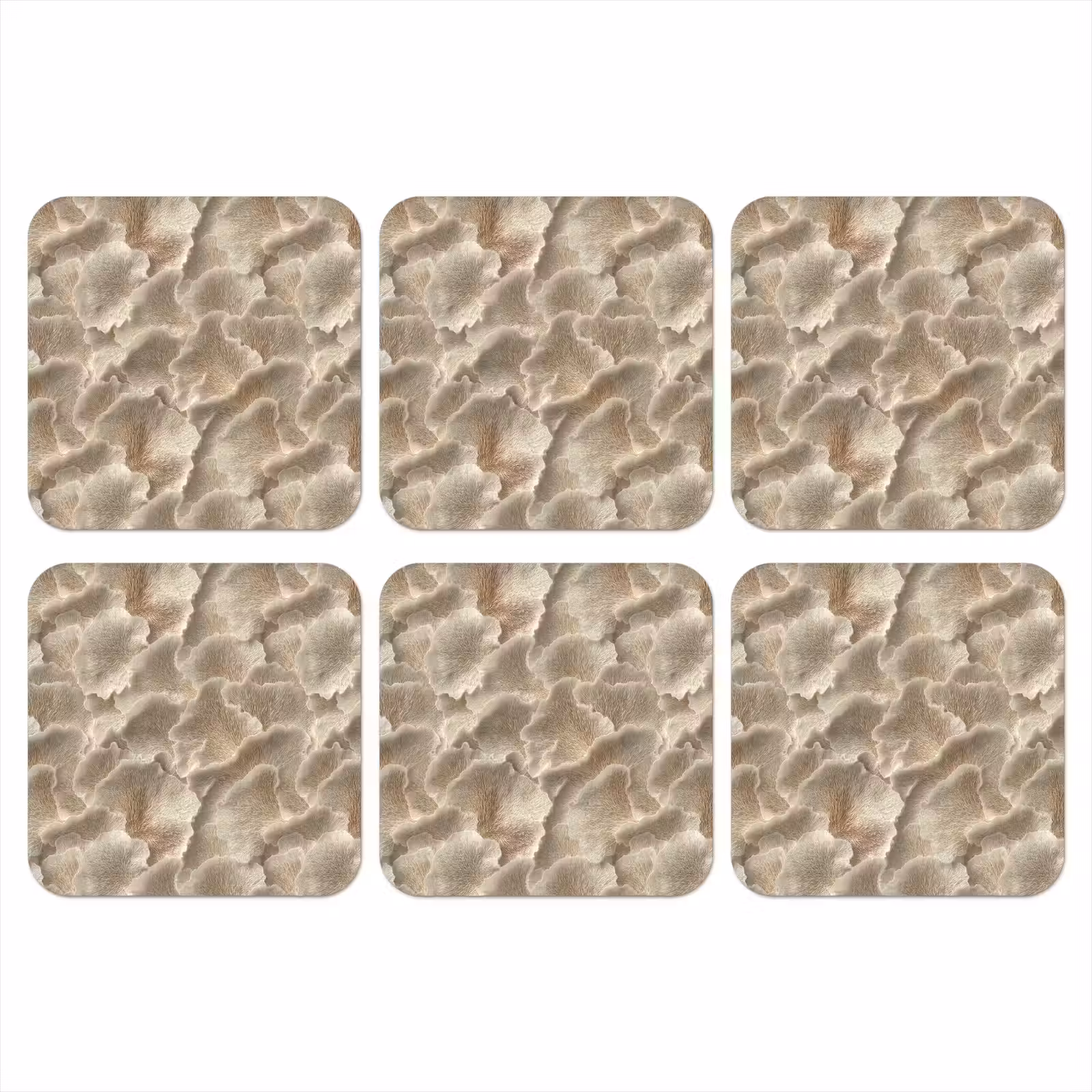 Onderzetter - Waaierstructuren - Beige - Vezeltextuur — 1