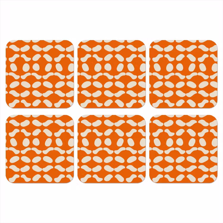 Onderzetter​ - Oranje - Organische vormen - Wit — 1