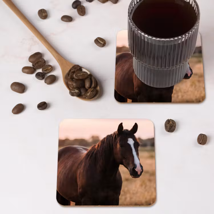 Onderzetter - Paard - Zonsondergang - Bruin — 4