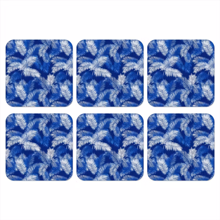 Onderzetter - Palmblad - Patroon - Blauw — 1