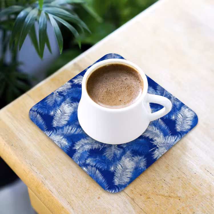 Onderzetter - Palmblad - Patroon - Blauw — 2
