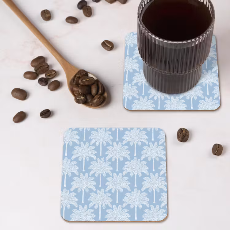 Onderzetter - Palmboom - Modern - Blauw — 4