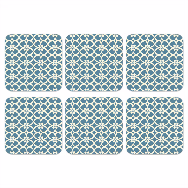 Onderzetter - Patroon - Symmetrisch - Blauw — 1
