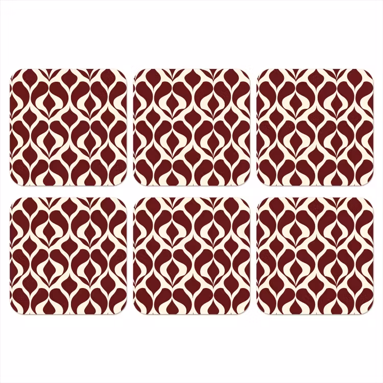 Onderzetter - Rood - Druppelpatroon - Grafisch — 1