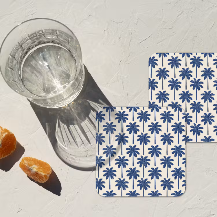 Onderzetter - Symmetrisch - Palm - Blauw — 3
