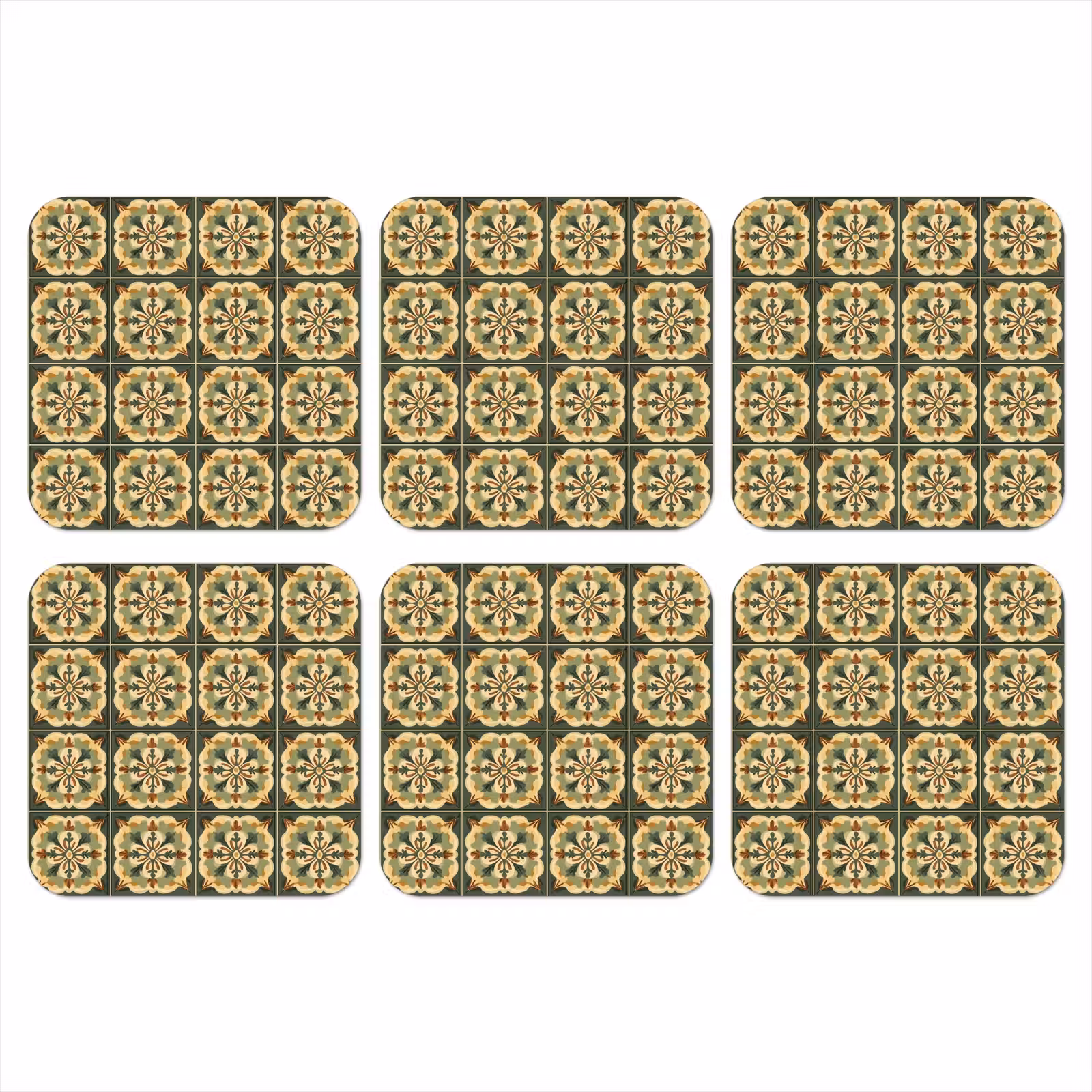 Onderzetter - Ornament - Patroon - Groen — 1