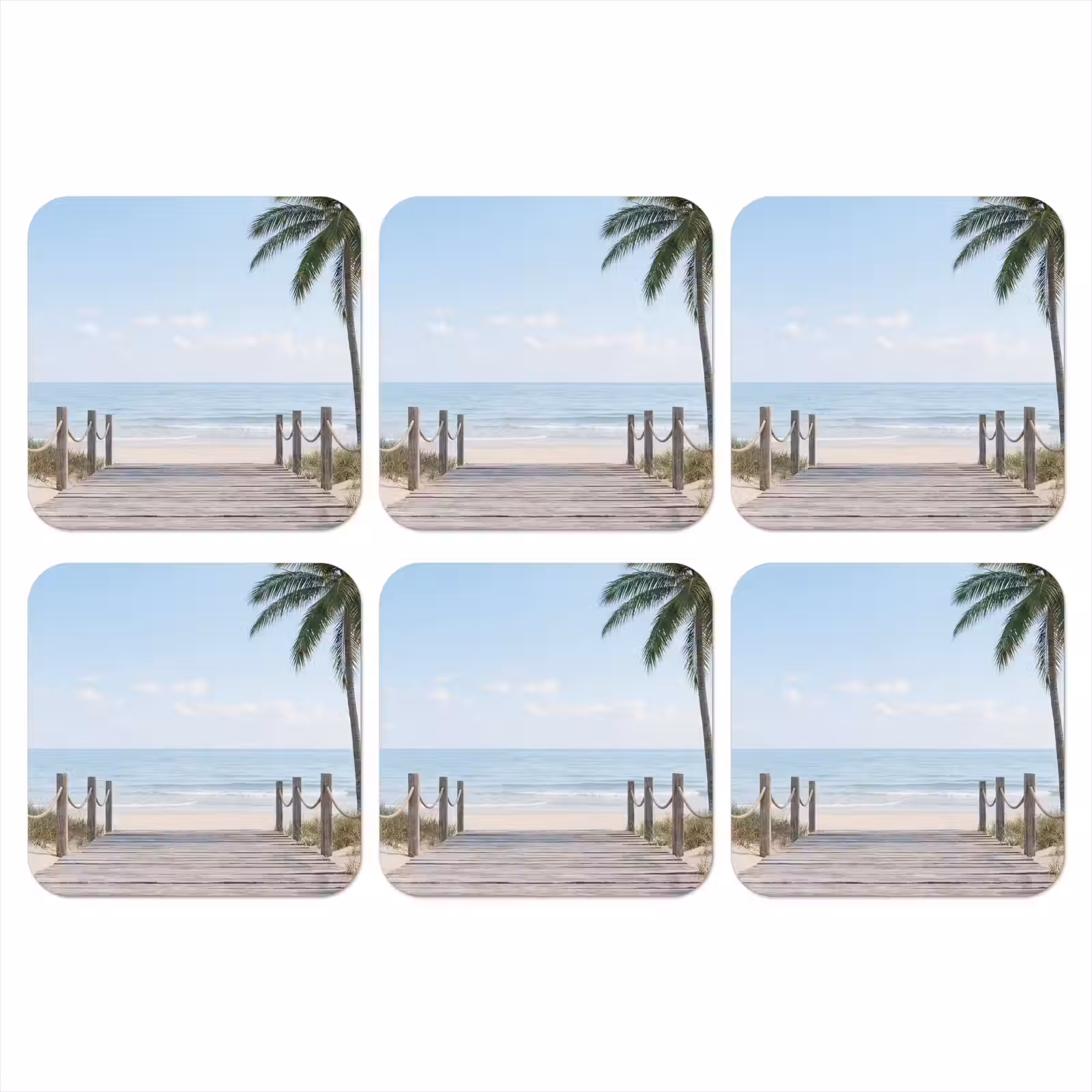 Onderzetter - Palmbomen - Pad - Horizon — 1