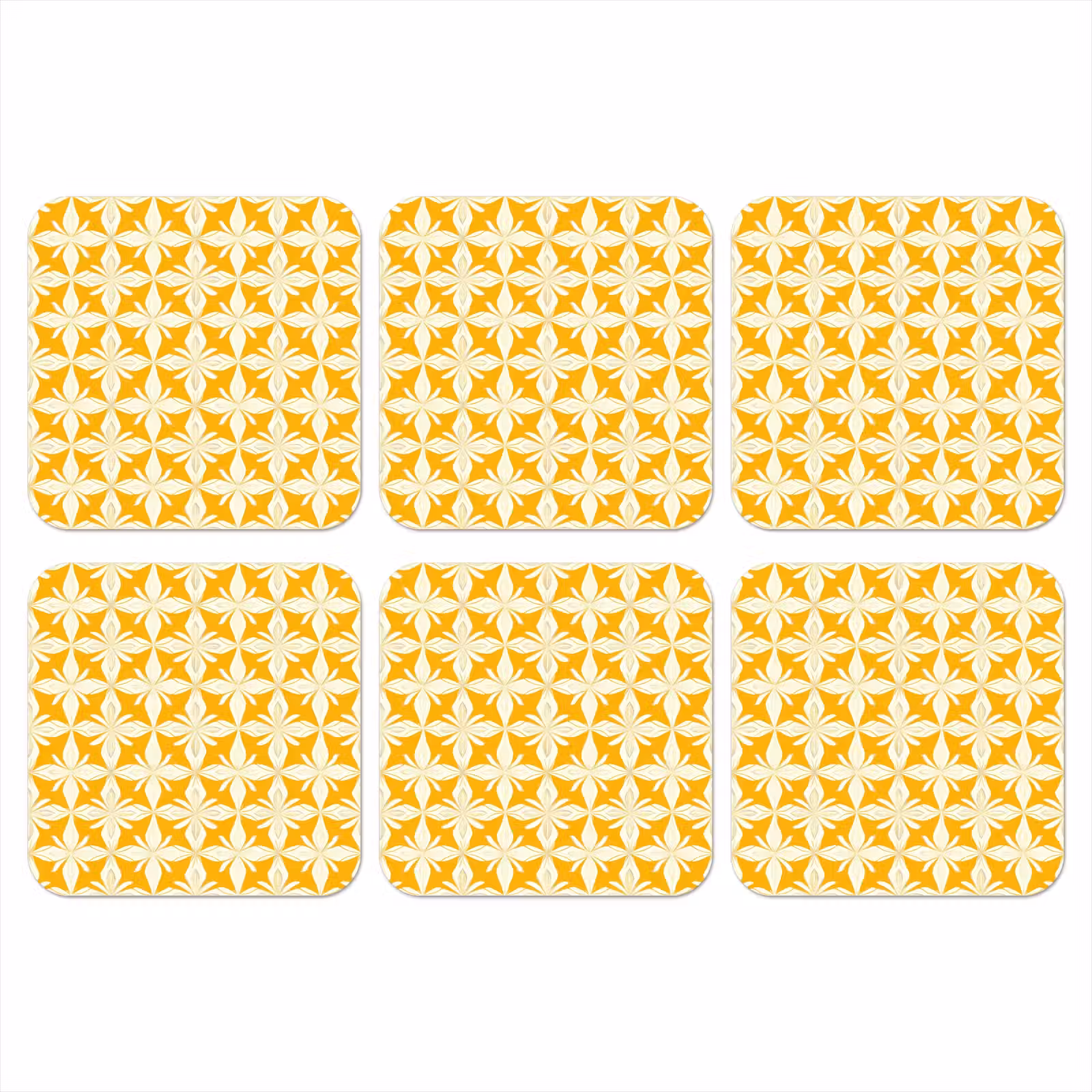 Onderzetter - Patroon - Retro - Geel — 1
