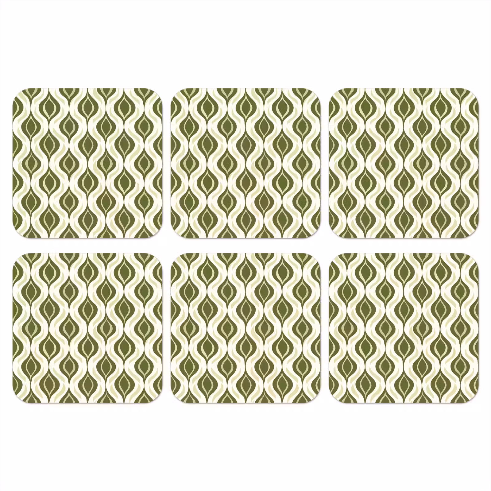 Onderzetter - Patroon - Retro - Groen — 1