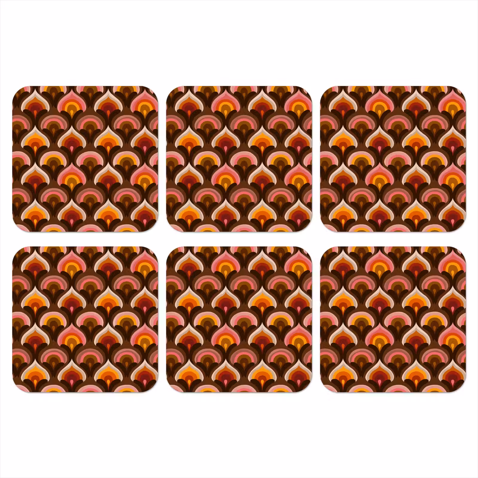 Onderzetter - Patroon - Retro - Kleurrijk — 1