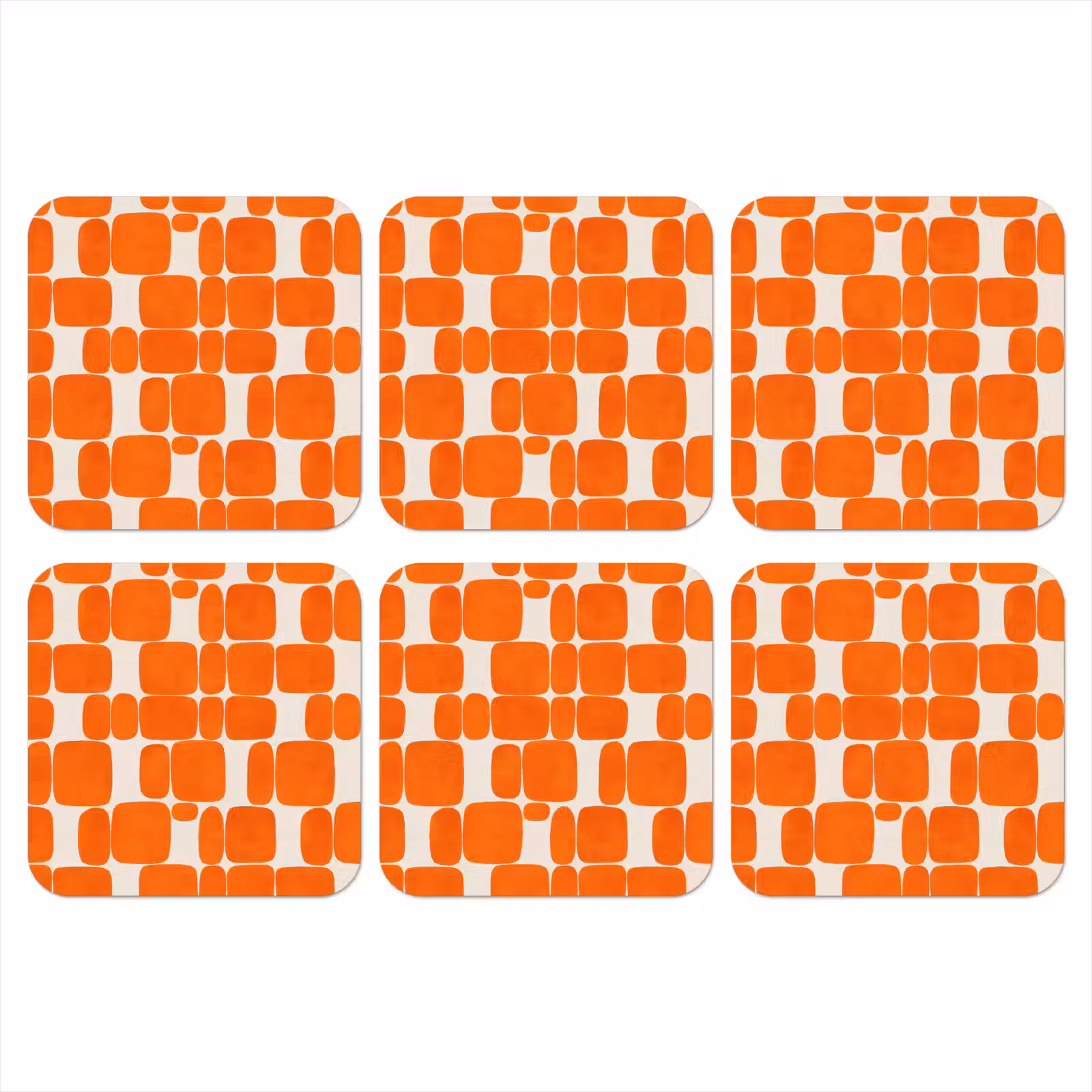 Onderzetter - Patroon - Retro - Oranje — 1