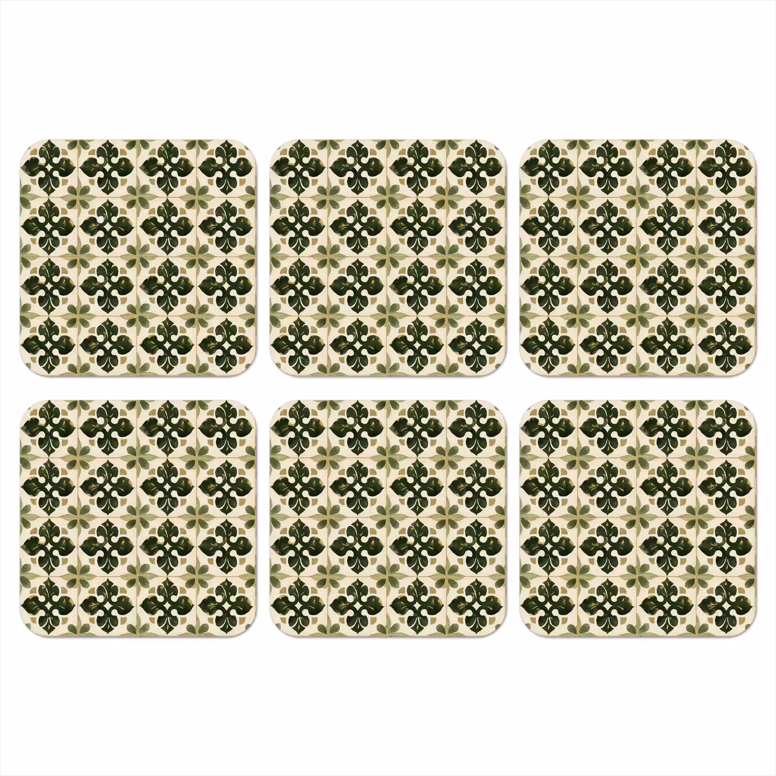 Onderzetter - Patroon - Tegel - Groen — 1