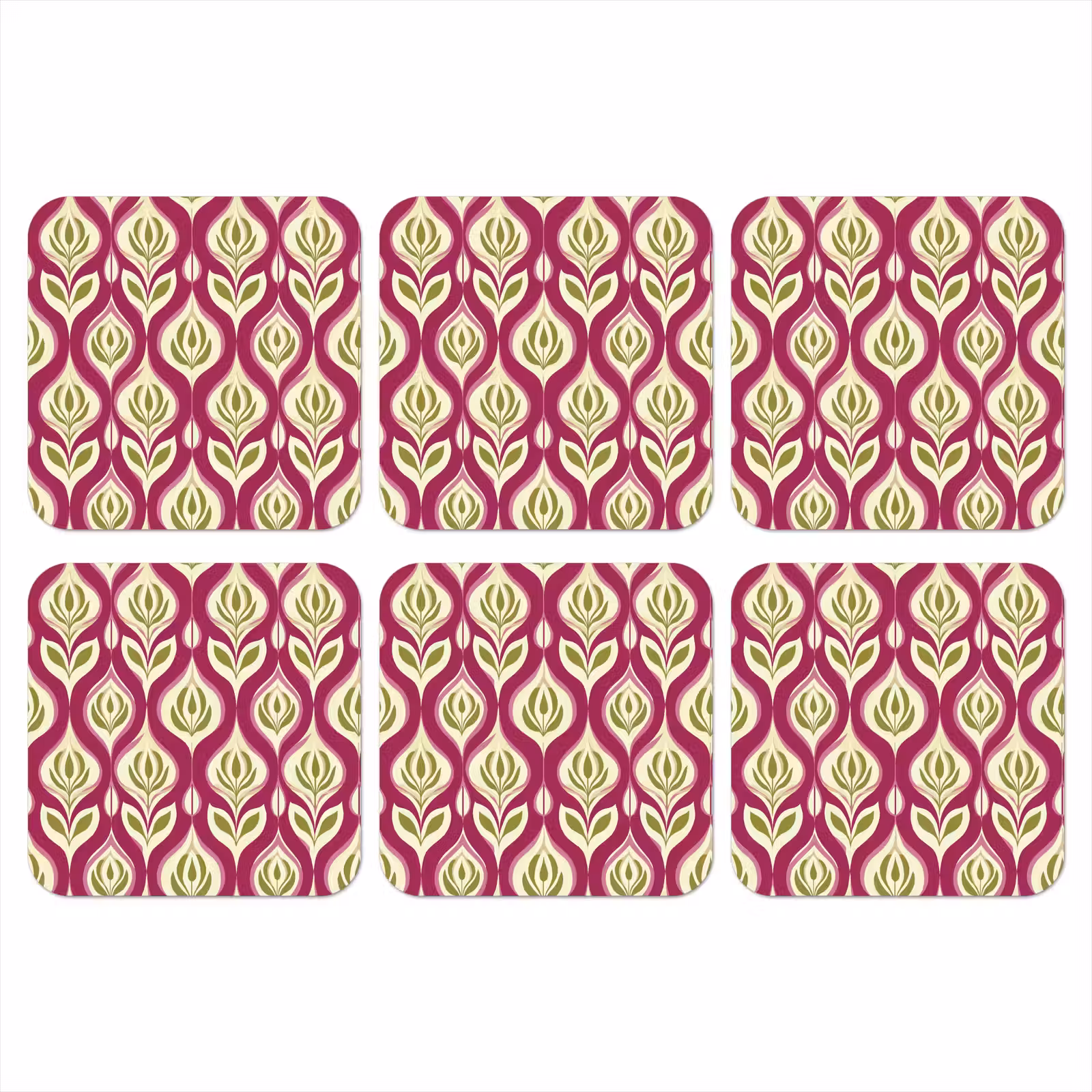 Onderzetter - Retro - Floraal - Paars — 1