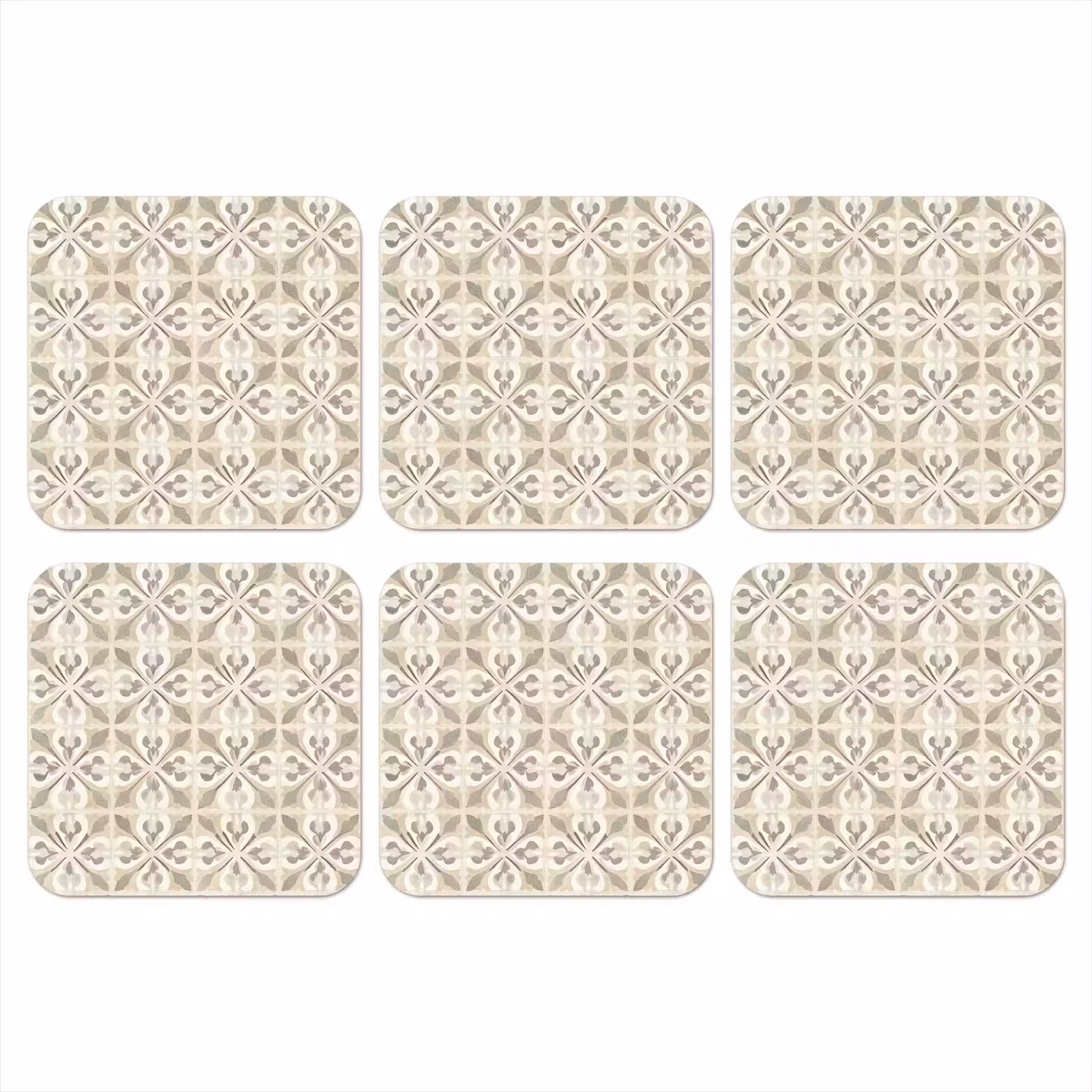 Onderzetter - Tegel - Motief - Beige — 1