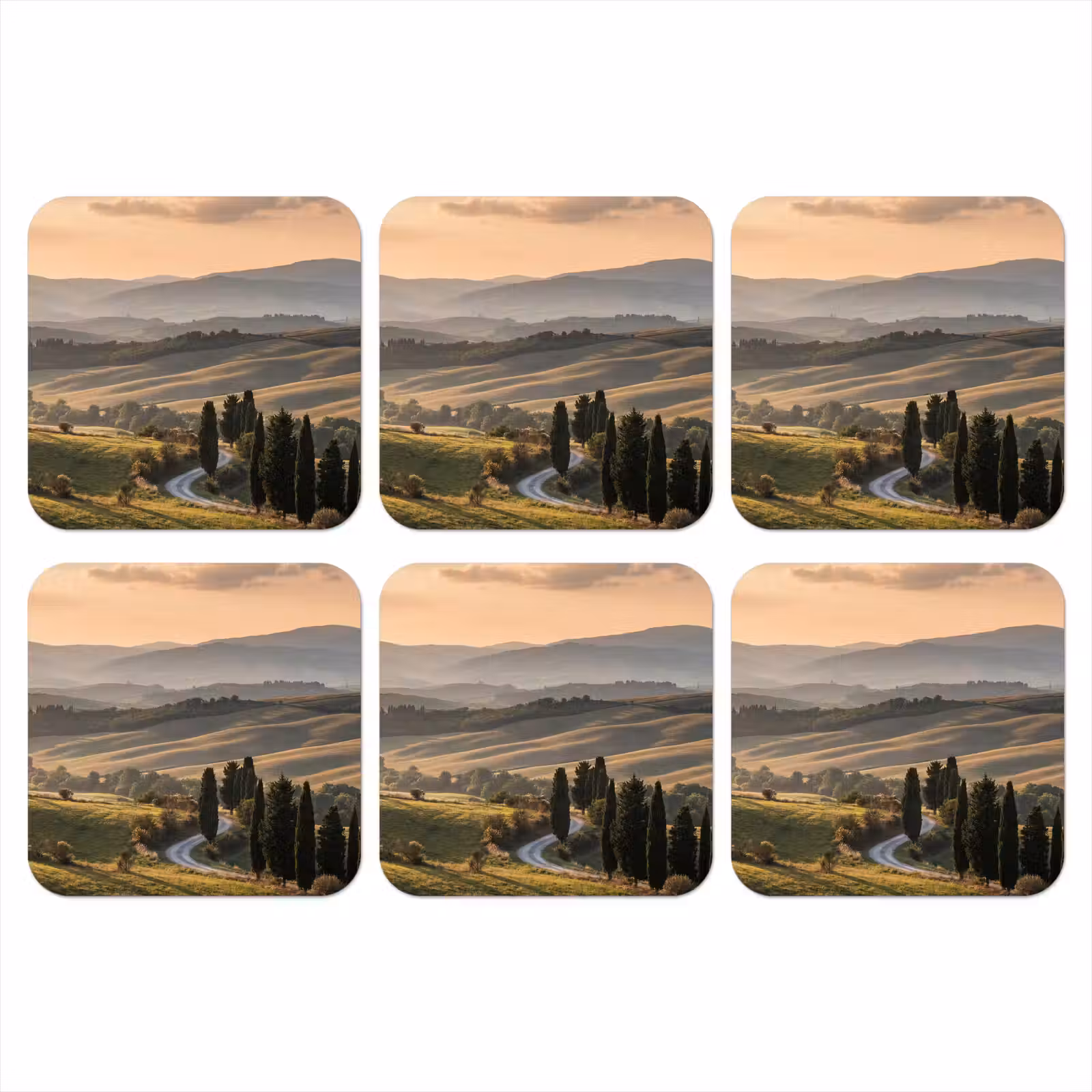 Onderzetter - Toscaans - Landschap - Heuvels — 1
