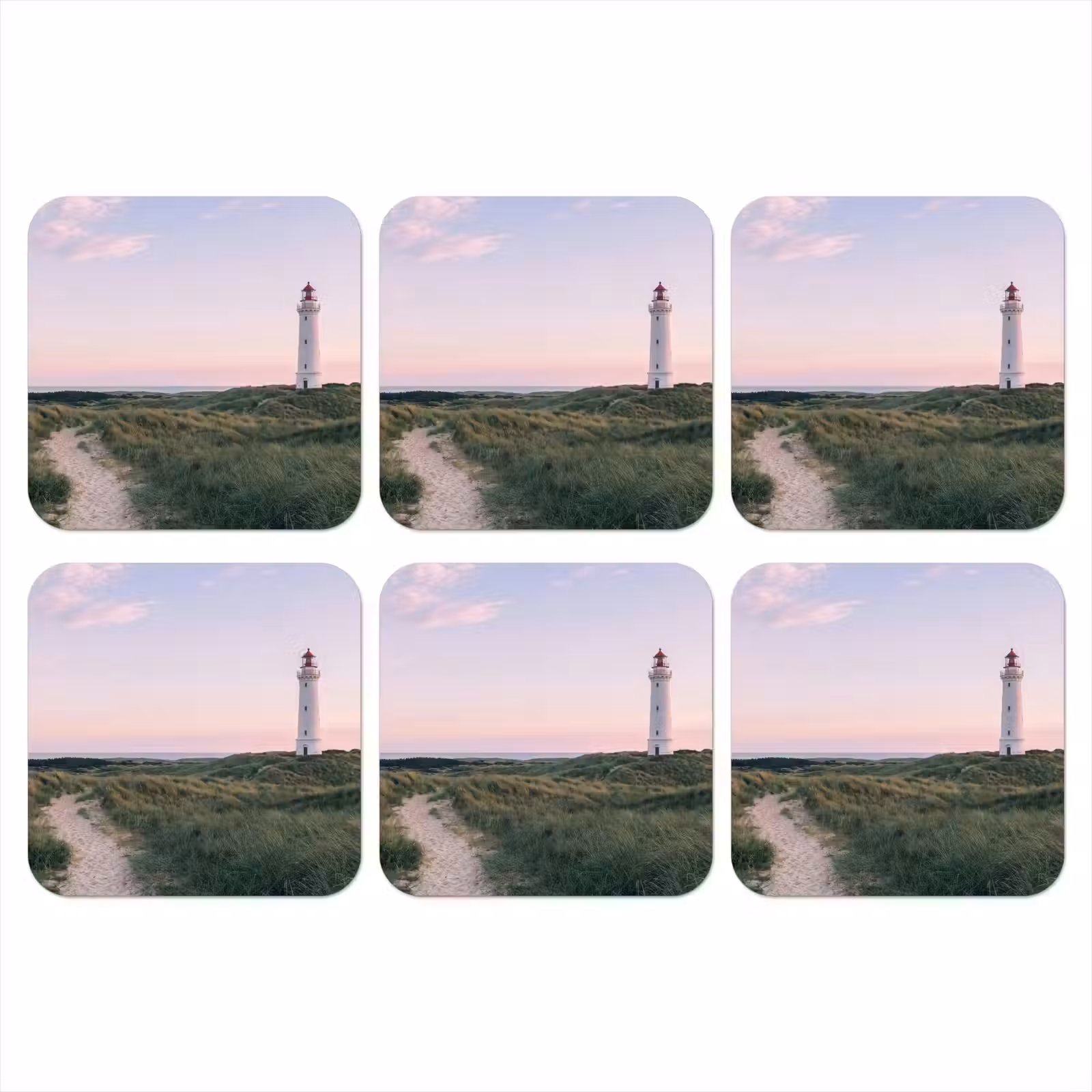 Onderzetter - Vuurtoren - Duinlandschap - Zee — 1