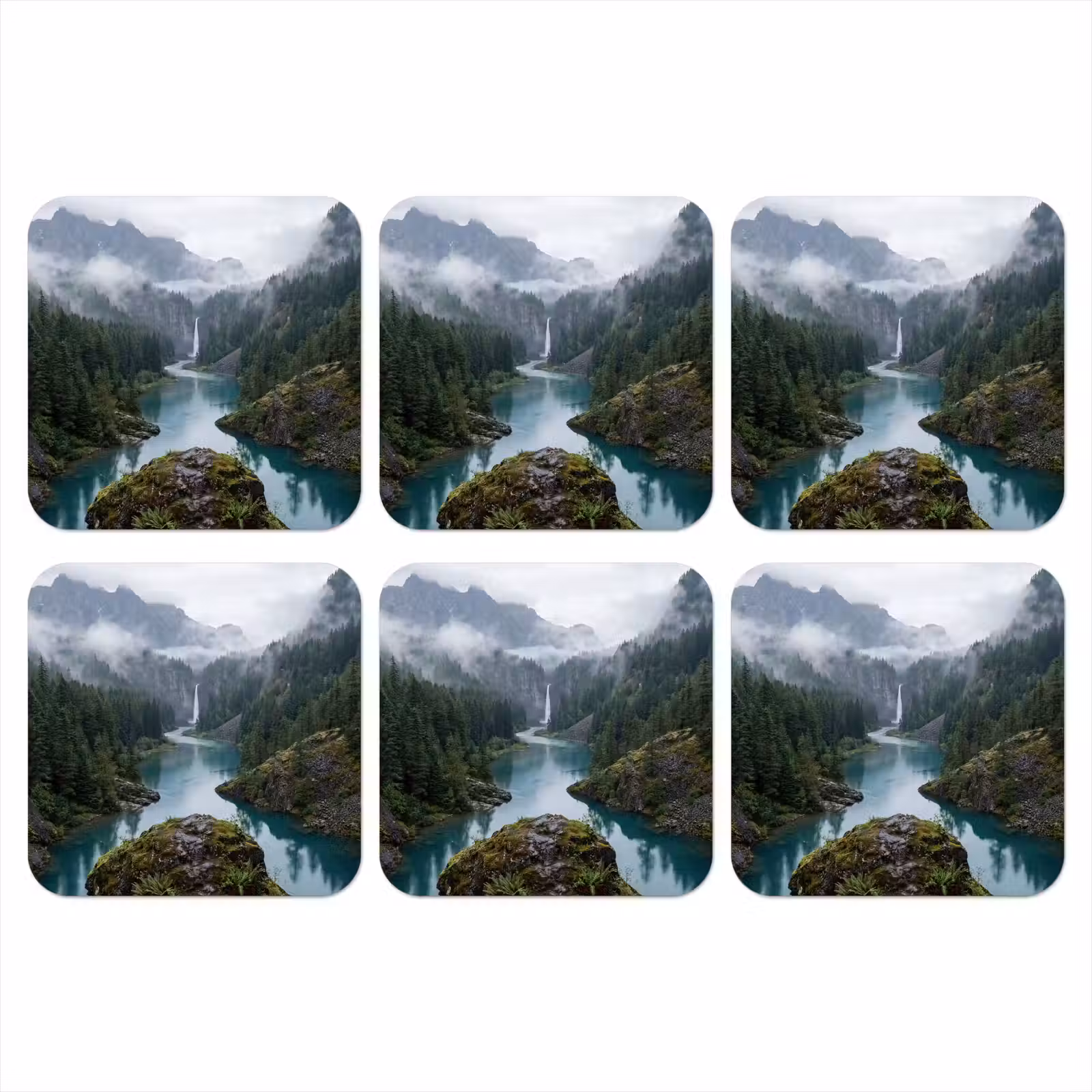Onderzetter - Waterval - Bomen - Bergen — 1