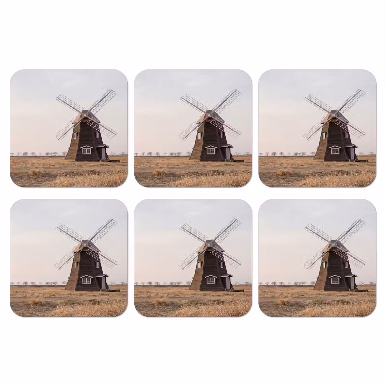 Onderzetter - Windmolens - Landschap - Veld — 1