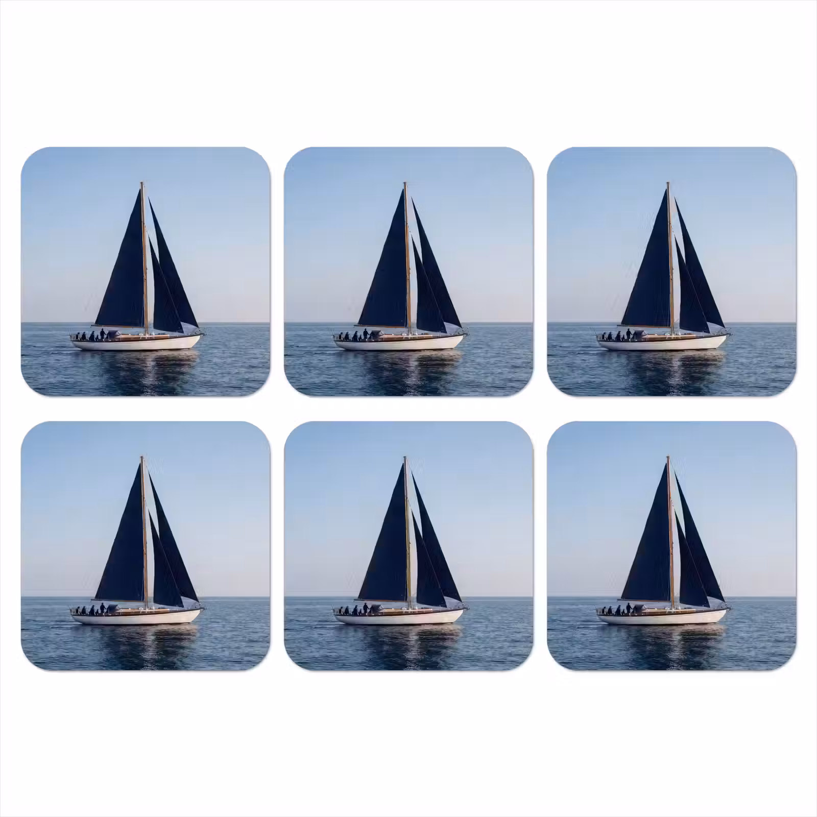Onderzetter - Zeilboot - Zee - Blauw — 1