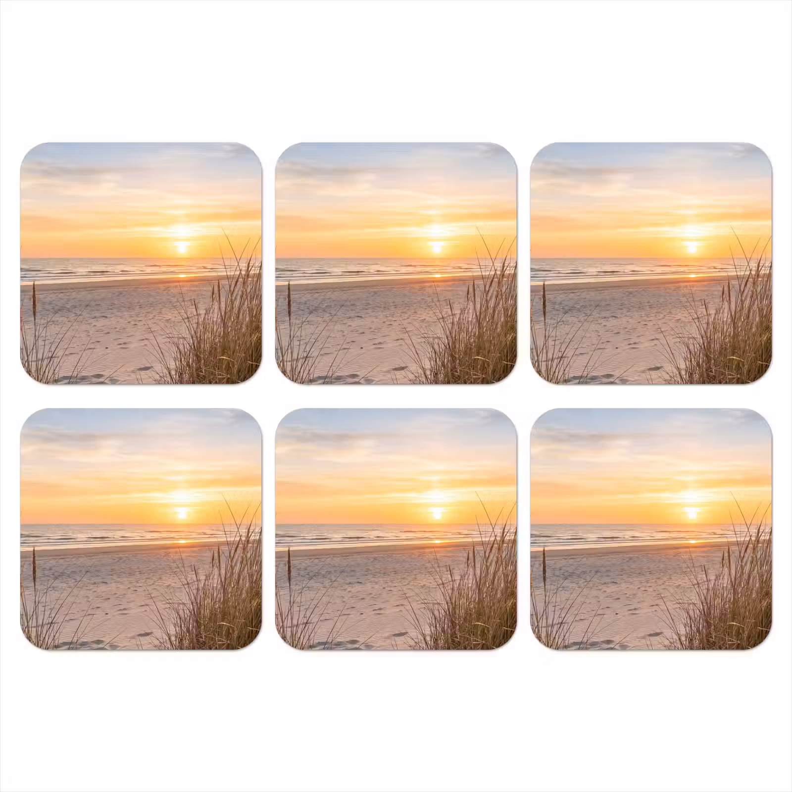 Onderzetter - Zonsondergang - Duinen - Zee — 1
