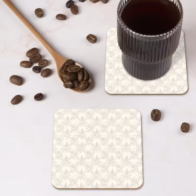 Onderzetter - Patroon - Bloemen - Beige — 4