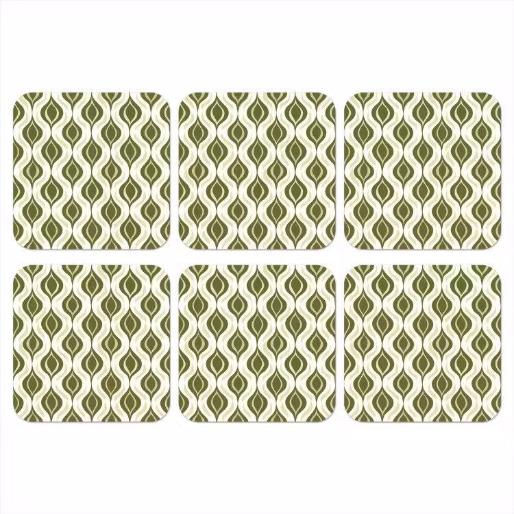 Onderzetter - Patroon - Retro - Groen — 1