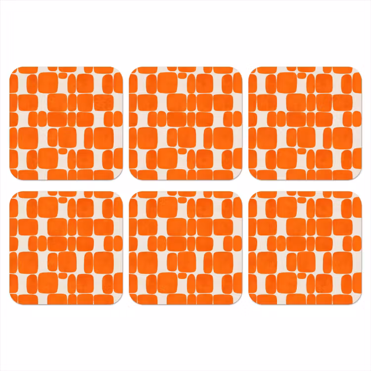 Onderzetter - Patroon - Retro - Oranje — 1