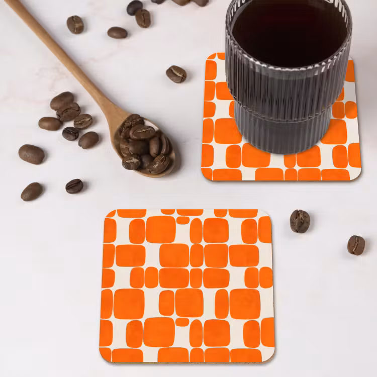Onderzetter - Patroon - Retro - Oranje — 4