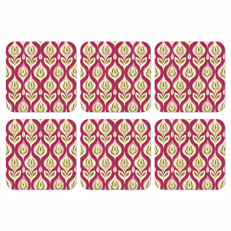 Onderzetter - Retro - Floraal - Paars — 1