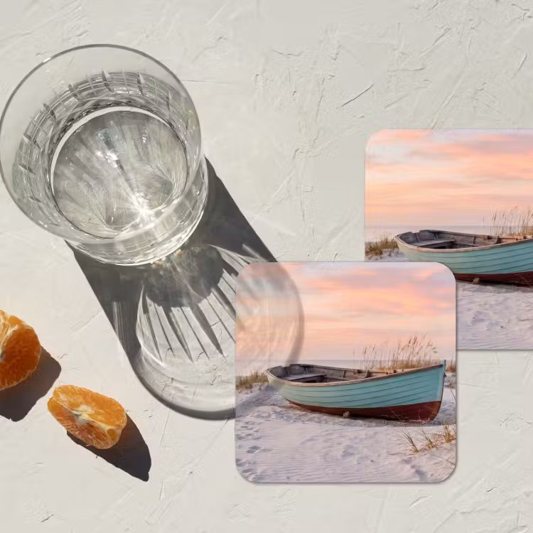 Onderzetter​ - Rustiek - Roeiboot - Zandstrand — 3