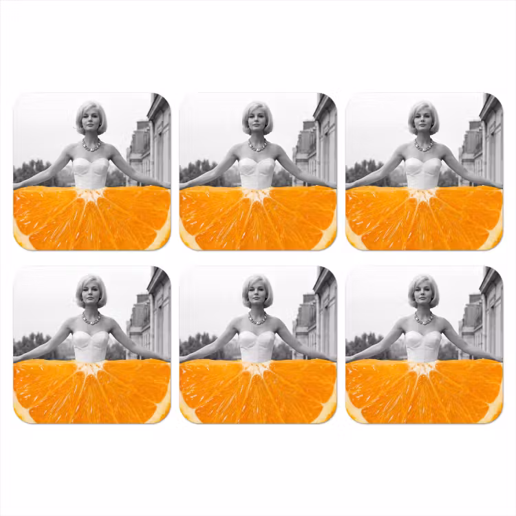 Onderzetter​ - Sinaasappel - Eiffeltoren - Vrouw — 1