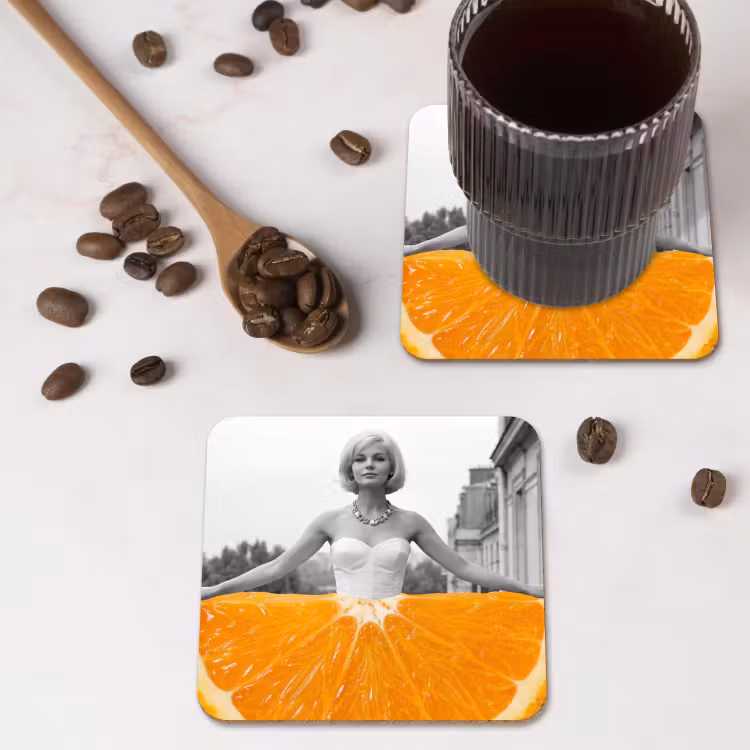 Onderzetter​ - Sinaasappel - Eiffeltoren - Vrouw — 4