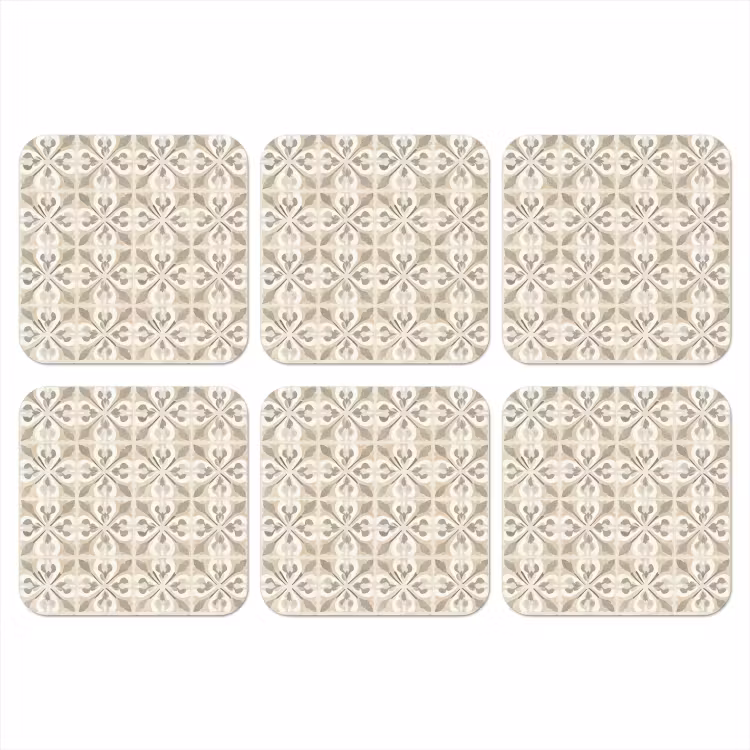 Onderzetter - Tegel - Motief - Beige — 1