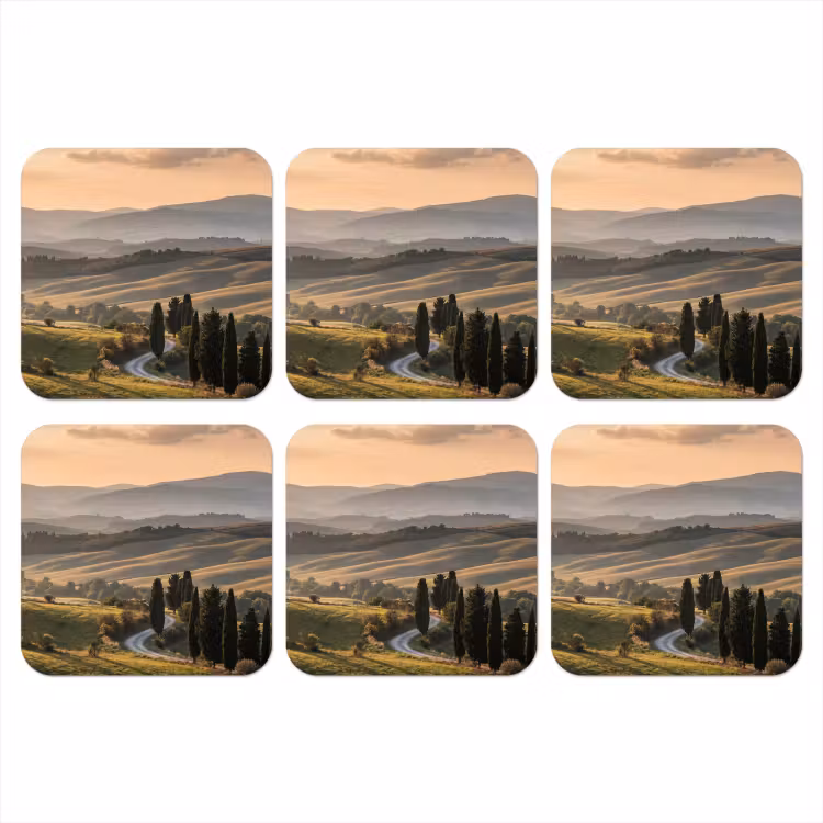 Onderzetter - Toscaans - Landschap - Heuvels — 1