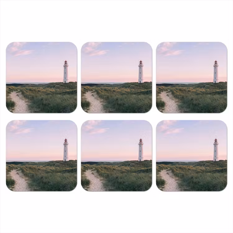 Onderzetter - Vuurtoren - Duinlandschap - Zee — 1