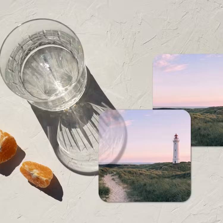 Onderzetter - Vuurtoren - Duinlandschap - Zee — 3