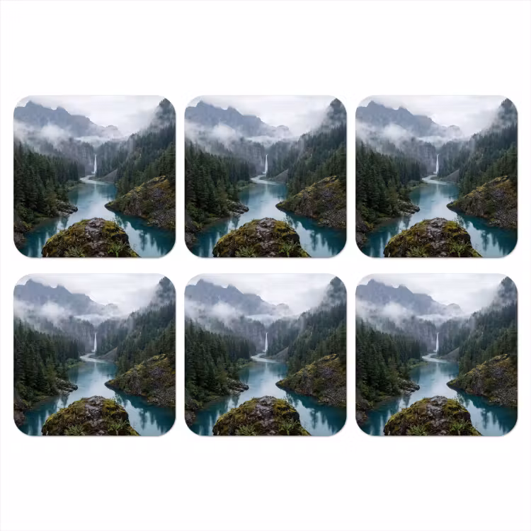 Onderzetter - Waterval - Bomen - Bergen — 1