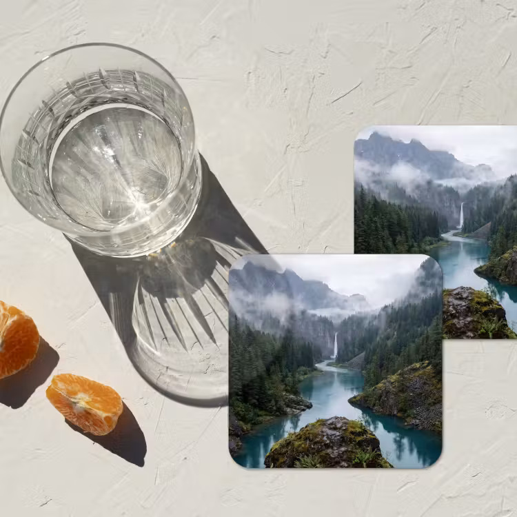 Onderzetter - Waterval - Bomen - Bergen — 3