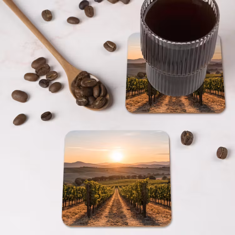 Onderzetter - Wijngaard - Zonsondergang - Landschap — 4